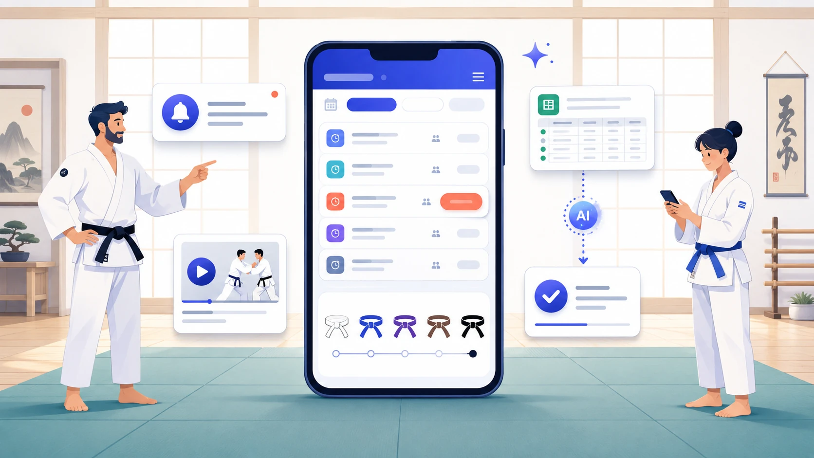 How to build a martial arts club app without code